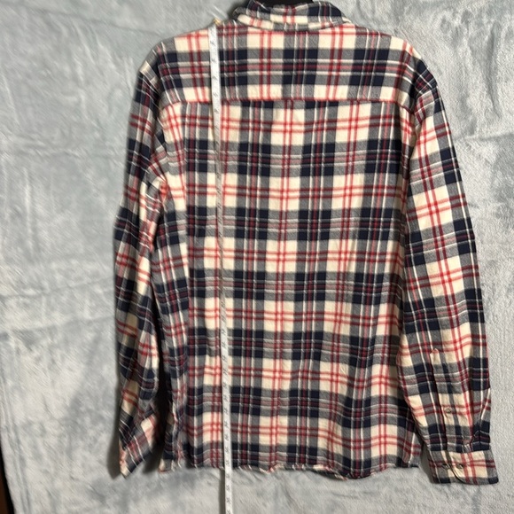 Hobbs creek Men's Plaid Shirt  size large Red, Blue, and White 100% cotton soft - Picture 5 of 10